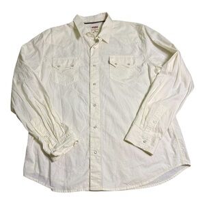 Levis Ivory Western Snap Button Shirt XL Cowboy Rodeo Americana Workwear